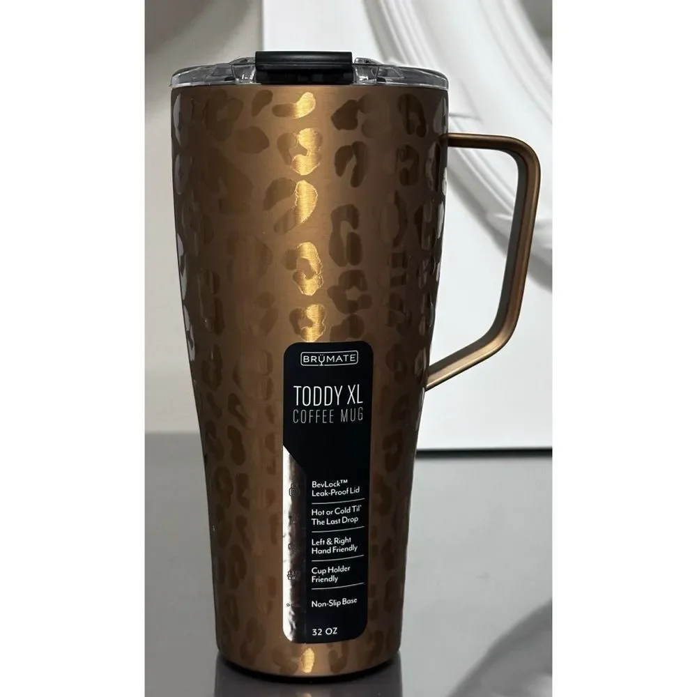 BruMate Toddy XL 32oz, GOLD LEOPARD‎